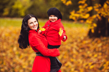 Mama und Tochter Herbstfotoshooting in Magdeburg